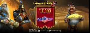 Conquer Casino: 100% up to $/£/€100 + 10 Bonus Spins on Starburst 3