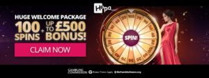 Hopa Casino: 100 Bonus Spins + Deposit Bonuses up to £500! 3