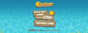 PlaySunny Casino: 150 Free Spins Bonus + £150 3