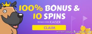 Kaiser Slots: New UK Casino £10 Bonus + 10 Free Spins! 1