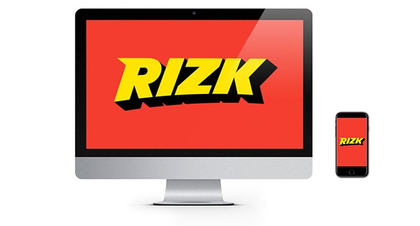 rizk casino logo on computer