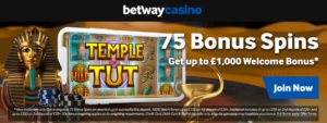 BetWay Casino: 75 Spins + 100% to £250 Cash Bonus! 2