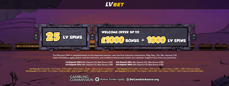 LV Bet Casino: New £5 No Deposit Bonus + 1000 Spins!