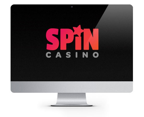 Spin Casino Logo on desktop monitor