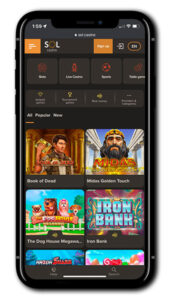 SOL Casino on mobile